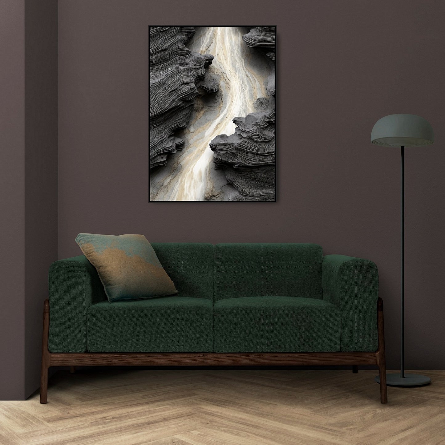 Großer 3D-Leinwanddruck, abstrakte gerahmte Wandkunst, schwebender Rahmen schwarz weiß Kunstwerk, moderne Wohnzimmer Wandkunst, konzeptuelles Schlafzimmer Kunstwerk