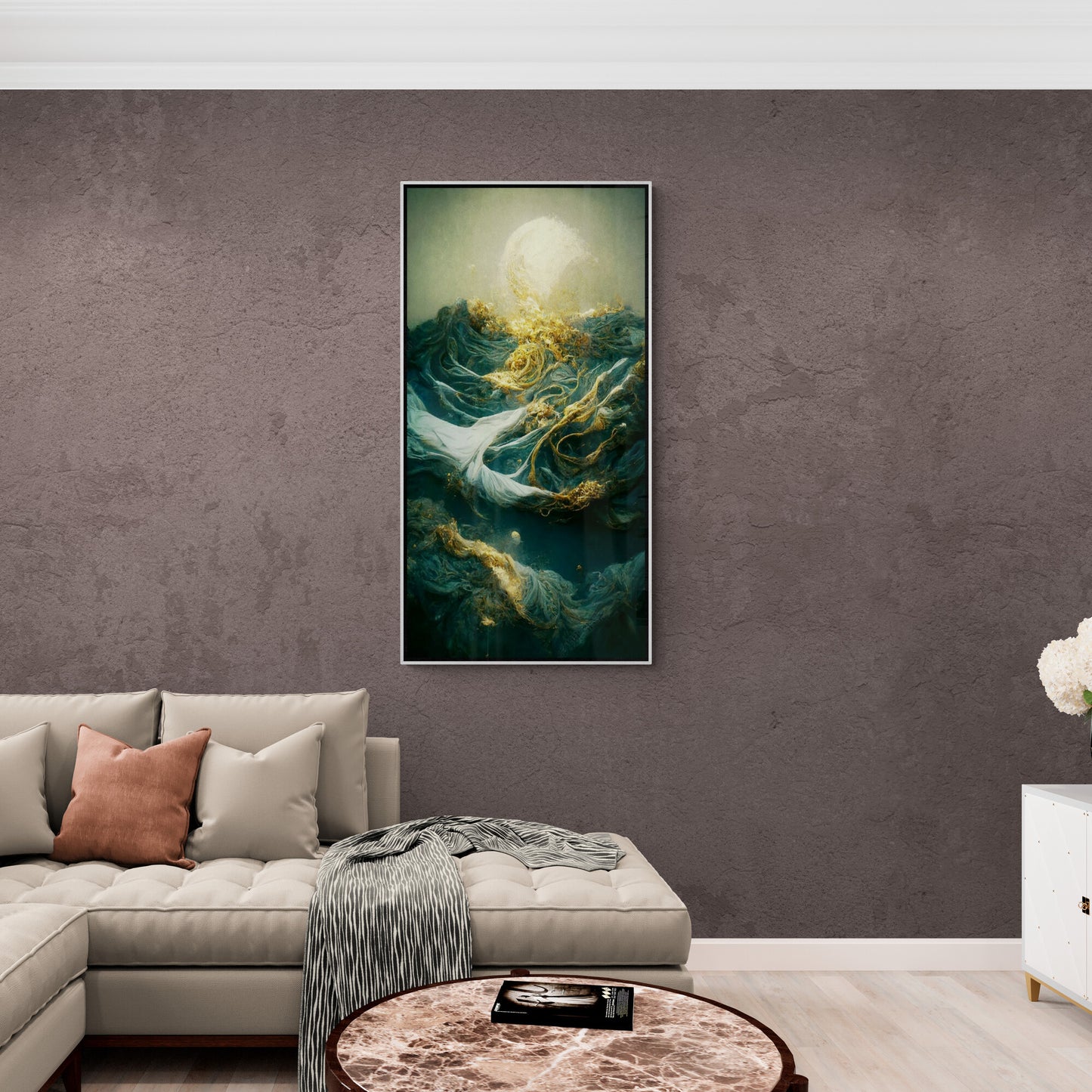 Fantasy wall art, 3d canvas print, framed mystery artwork, vertical above bed wall art, abstract wall art, accent art p
