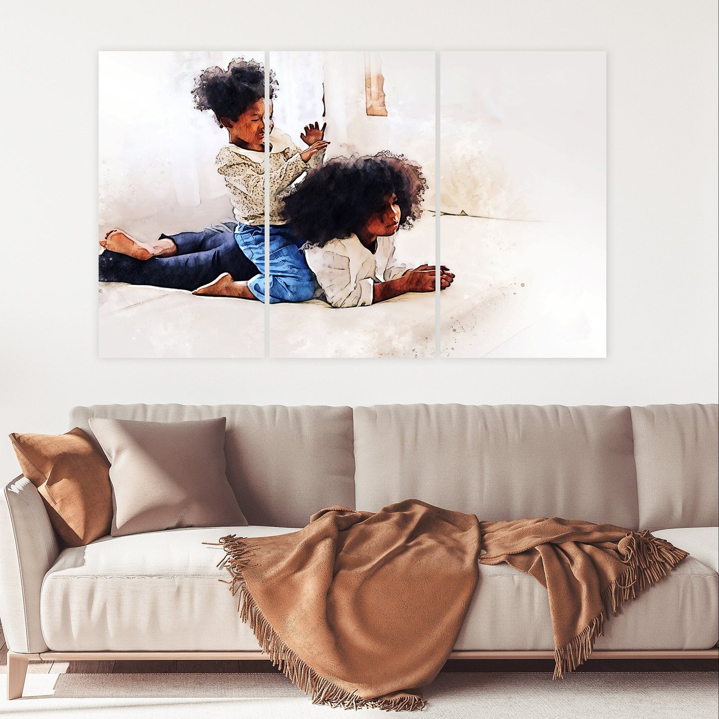 Zeitgenössische afroamerikanische Kunst Trendy Schwarze Afrofrau Wandkunst Mehrteiliges extra großes Leinwandbild