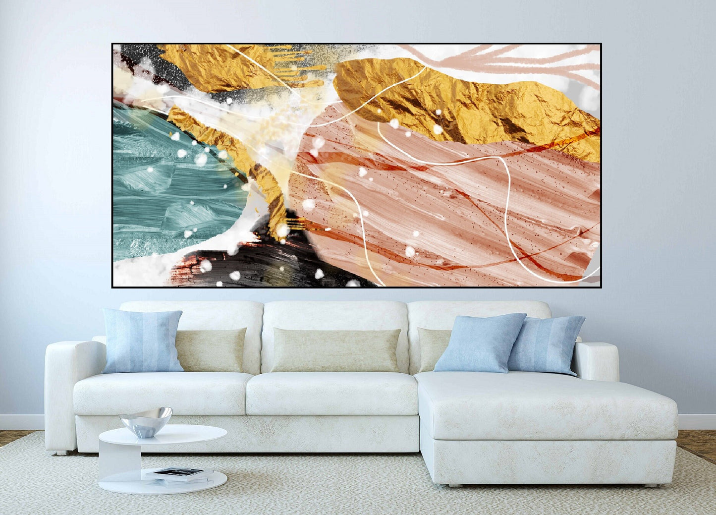 Wandkunst im Marmor-Floater-Rahmen, großes abstraktes druckbares Kunstwerk, moderner farbenfroher Leinwanddruck, gerahmter Kunstdruck fürs Wohnzimmer, Geschenk-Wandkunst