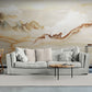 Abstract extra large wallpaper, self adhesive neutral wall mural, accent removable wallpaper, living room wall mural