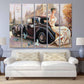 Retro aristokratische Dame Wandkunst Ästhetisches Raumdekor Vintage Ölgemälde auf Leinwand Retro Auto Wandkunst