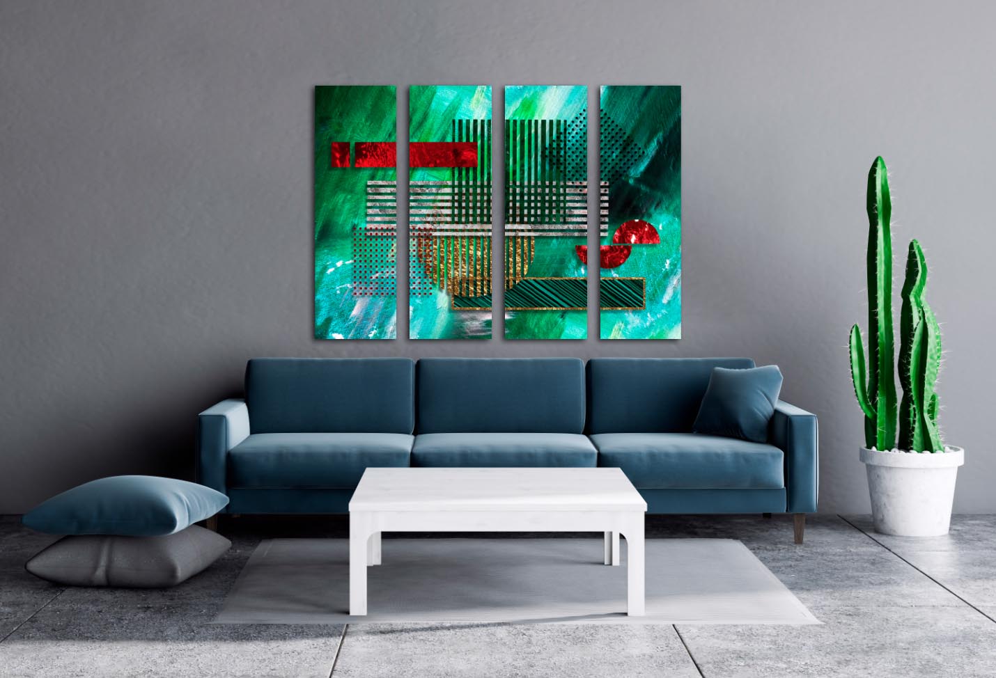 Smaragdgrünes Dekor, moderne abstrakte Kunst, 3-teiliger Rahmen, Leinwand, mehrteilige Leinwand, Wandkunst, Leinwandgemälde, abstrakte Wandkunst, Heimwanddekoration