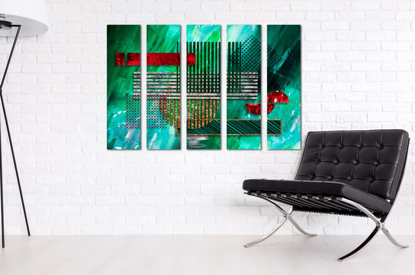 Smaragdgrünes Dekor, moderne abstrakte Kunst, 3-teiliger Rahmen, Leinwand, mehrteilige Leinwand, Wandkunst, Leinwandgemälde, abstrakte Wandkunst, Heimwanddekoration