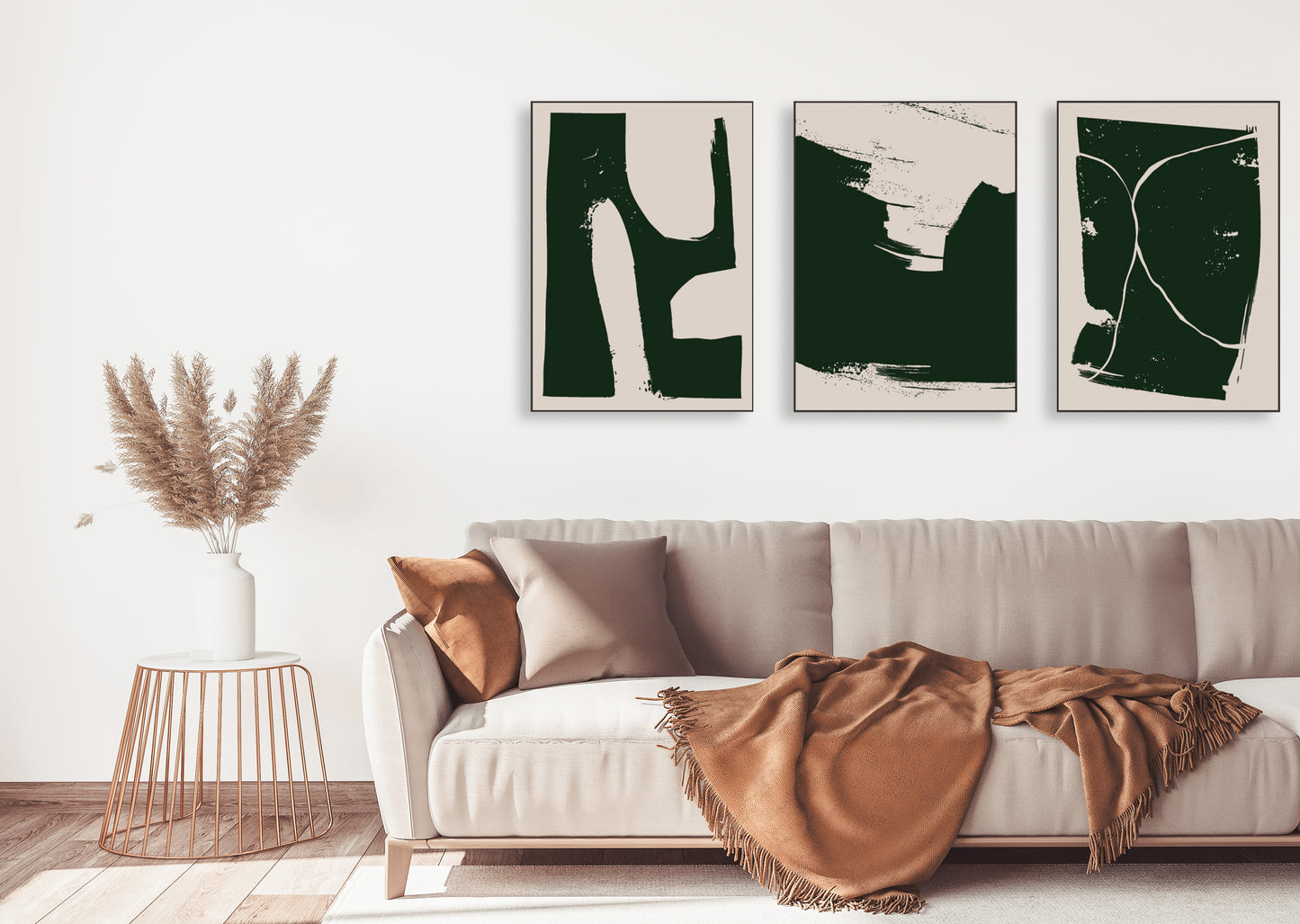 Minimalist wall art, printable wall art set of 3, mid century modern abstract wall art, geometric canvas painting