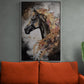 Black horse wall art, large animal canvas print, moderm framed artwok, stylish floater frame wall art, gift wall art, printable artwork