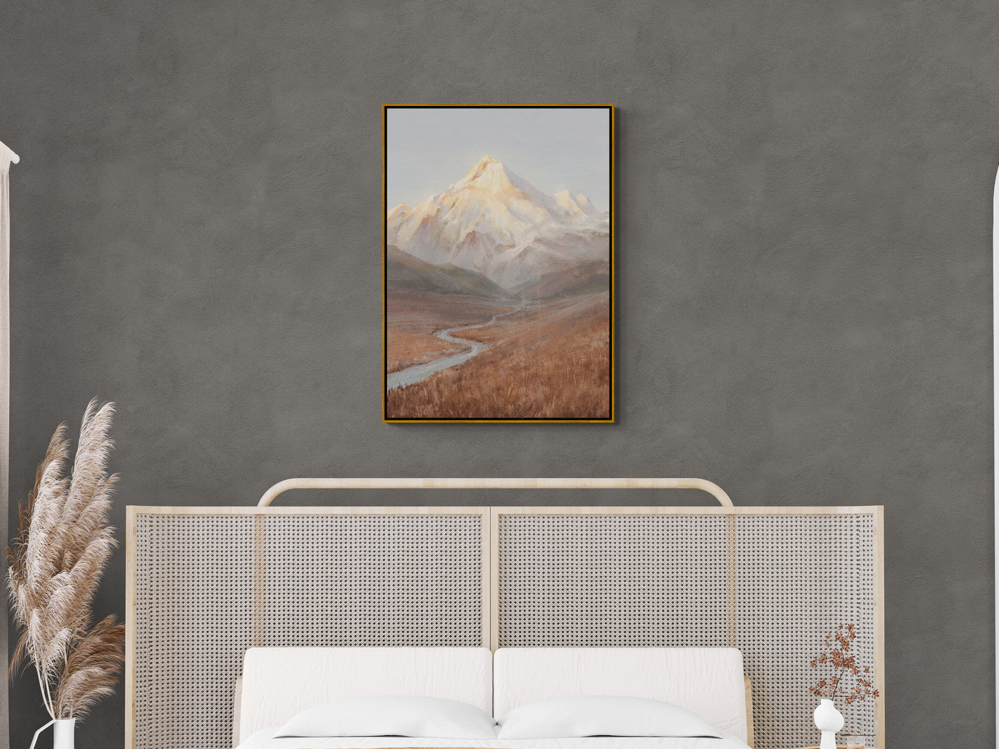 Rocky mountain wall art, landscape canvas print, scenery wall art, framed nature artwork, neutral wall art, snowy mountains wall art, gift for him