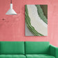 Abstract wall art, green and white art print, modern framed canvas print, oil painting effect wall art, housewarming gift, dormm wall art