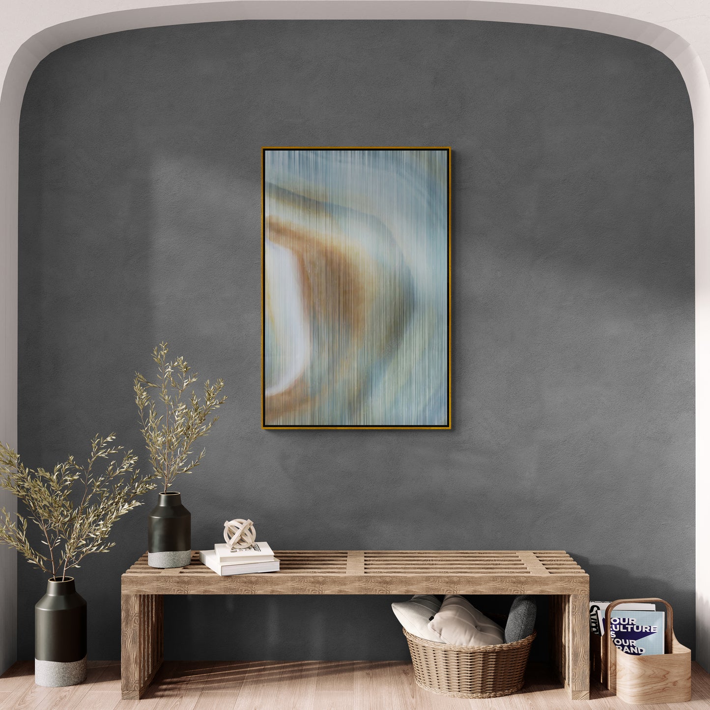 Abstract wall art, marble canvas print, framed blue artwork, large above bed wall art, living room canvas print, gift for him