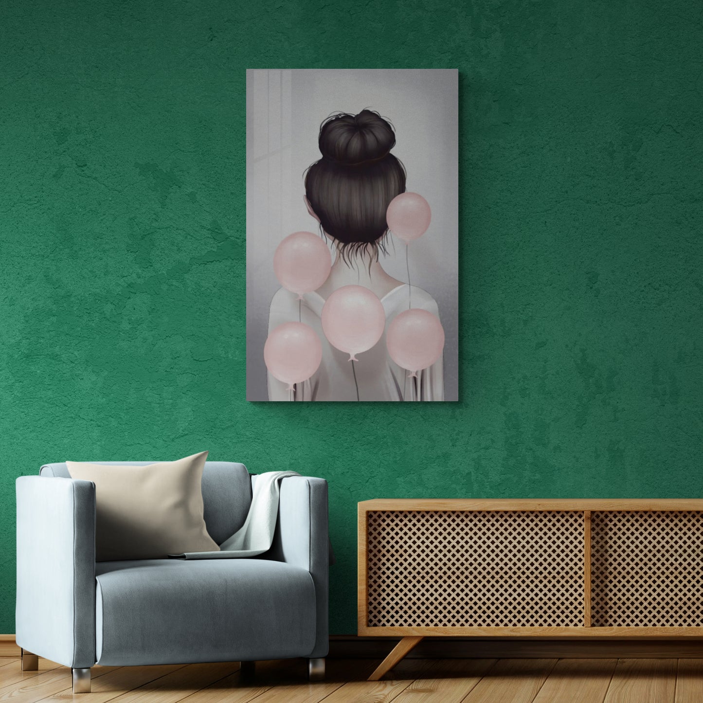 Girl wall art, teenager canvas print, modern art print, trendy wall art, framed wall art, designer canvas print, gift for her