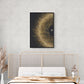 Abstract solar system wall art, framed gold black art print, framed contemporary canvas print, modern wall art, bedroom artwork, gift for boss