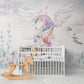 Nursery wallpaper, extra large wall mural with unicorn, removable baby girl room wallpaper, pink peel and stick wallpaper