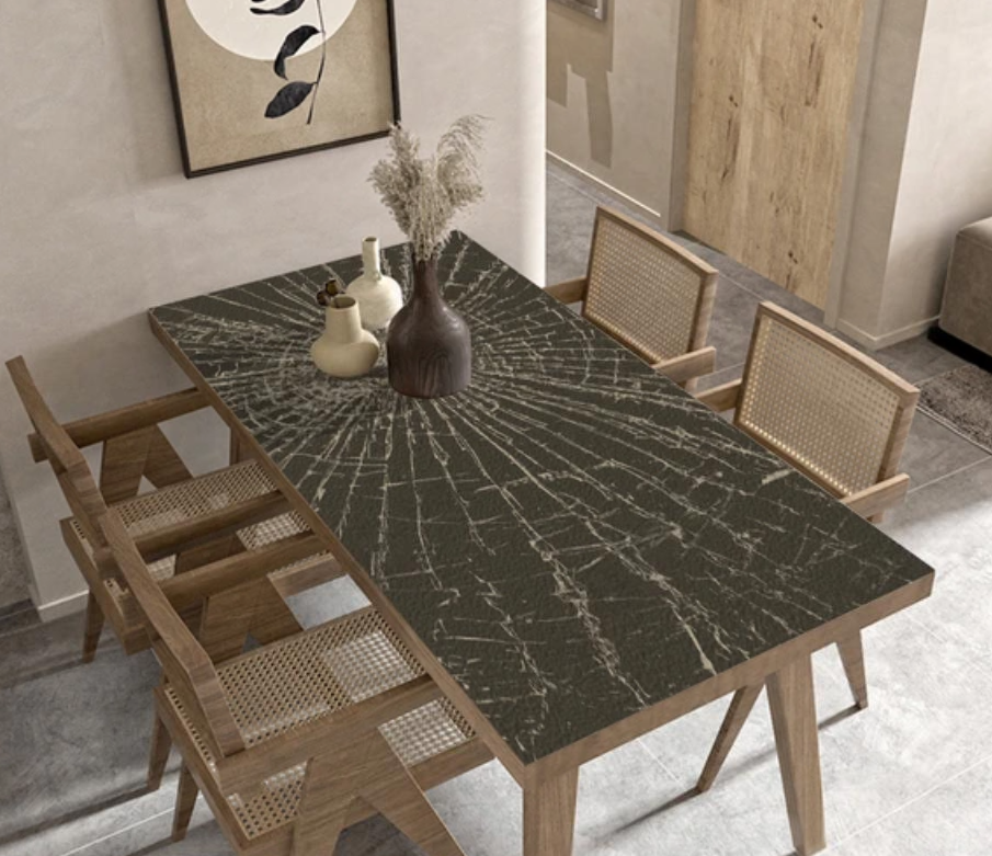 Küchentischdecke, Tischschutz vor Schmutz „Zerbrochenes Glas“