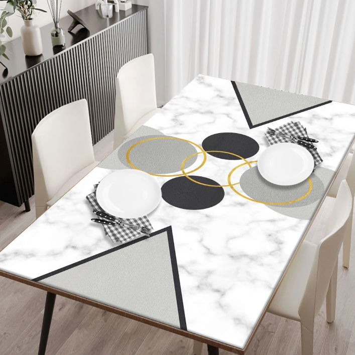 Tischdecke in Lederoptik für die Küche, Tischschutz mit „Art Deco“-Muster