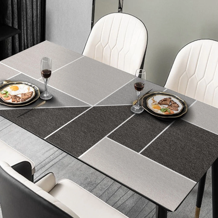 PVC-Tischdecken in verschiedenen Größen für den Küchentisch, Tischfolie mit dem Muster „Strenges Muster“