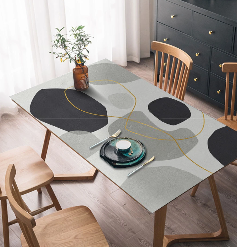 PVC-Tischdecke mit Lederstruktur für den Küchentisch, Tischfolie für den Küchentisch "Boho-Stil"