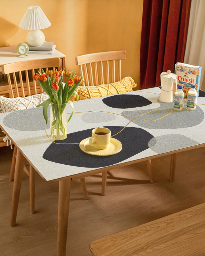 PVC-Tischdecke mit Lederstruktur für den Küchentisch, Tischfolie für den Küchentisch "Boho-Stil"