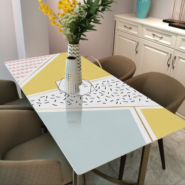 Schöne Tischdecke in Lederoptik mit Muster, Tischschutz für Küche und Esszimmer „Have a good time delicious“