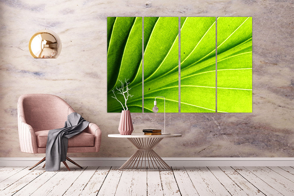 Leaves wall art, Tropical wall art paintings on canvas, home wall decor, canvas painting, large green painting, multi panel wall art