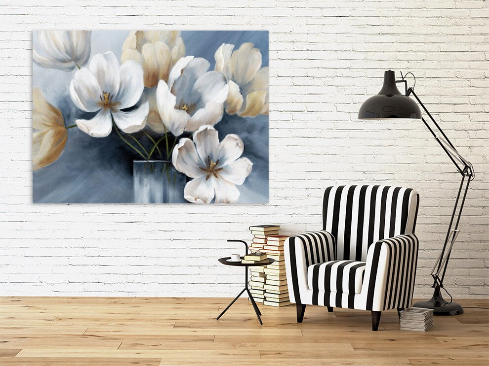 Flowers wall art paintings on canvas, home wall decor, canvas painting farmhouse wall decor 3 piece wall art 4 panel wall art 5 panel canvas