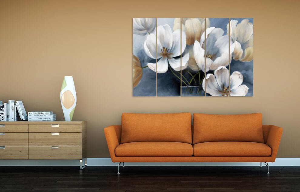 Flowers wall art paintings on canvas, home wall decor, canvas painting farmhouse wall decor 3 piece wall art 4 panel wall art 5 panel canvas