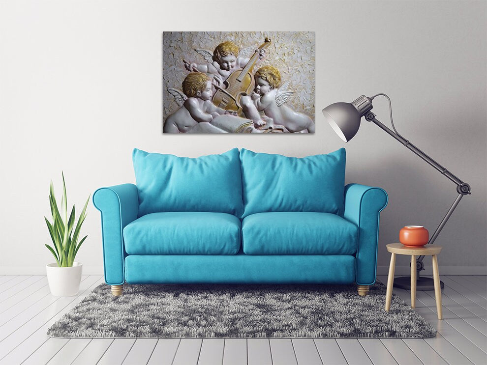 Angel wall art paintings on canvas, home wall decor, canvas painting, housewarming and wedding gift