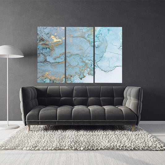 Blue marble wall art Fluid abstract print Abstract wall art paintings on canvas Home wall decor gold marble wall art multi panel wall art