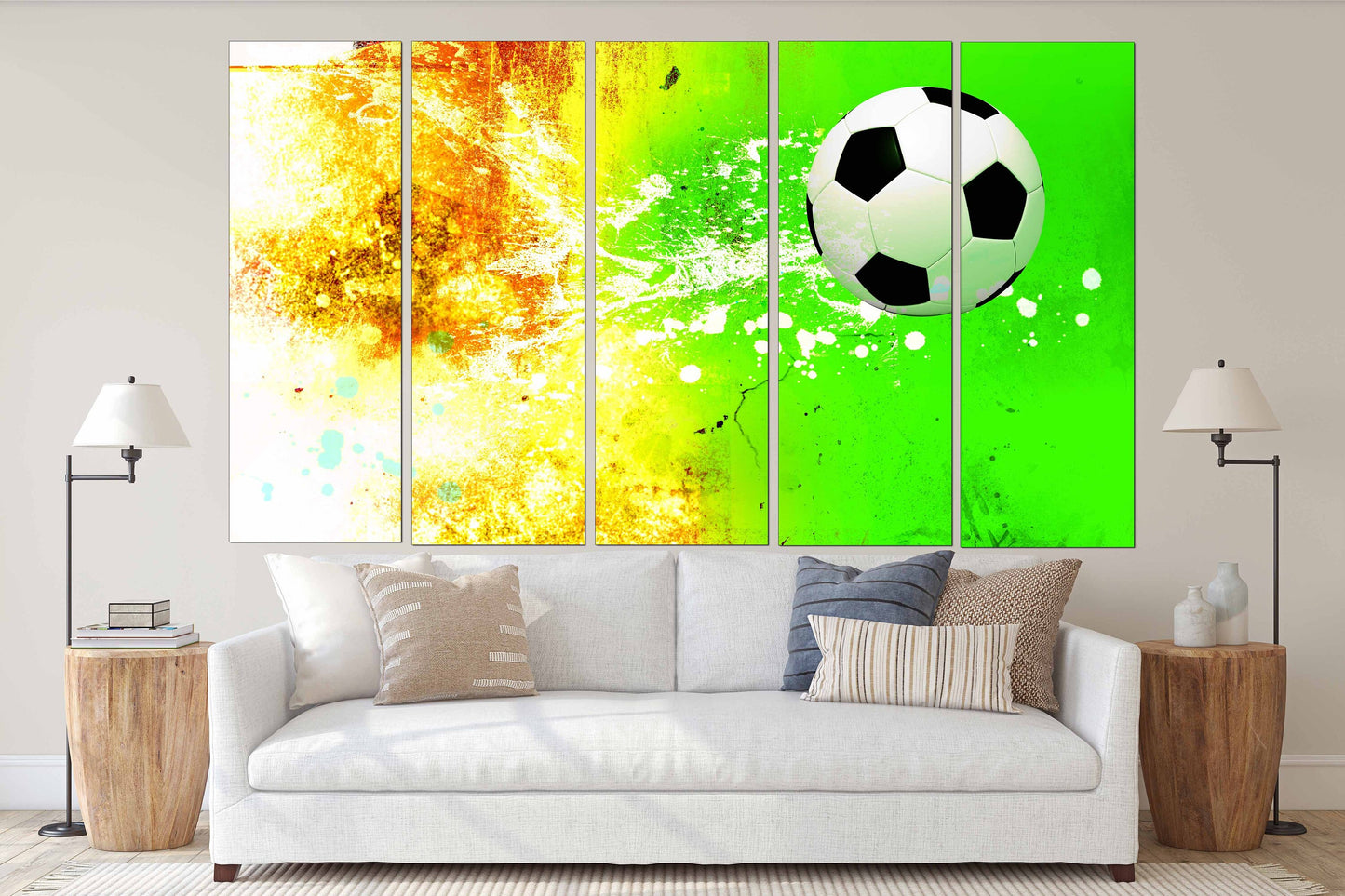 Soccer ball art Football wall art American Football Sports wall art Large abstract art Large canvas art Soccer wall art football player gift