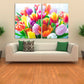 Bouquet of tulips Flowers wall art paintings on canvas home wall decor canvas painting wall hanging decor wall art for bedroom