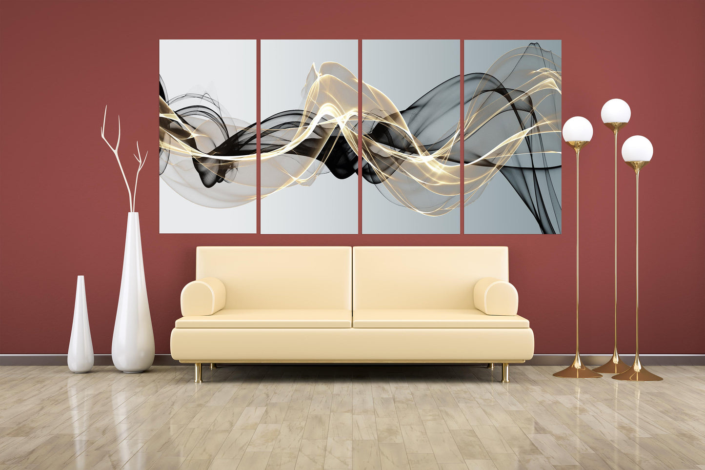 Modern abstract art Black and white art Multi panel canvas room wall decor Abstract wall art Abstract painting Extra large wall art