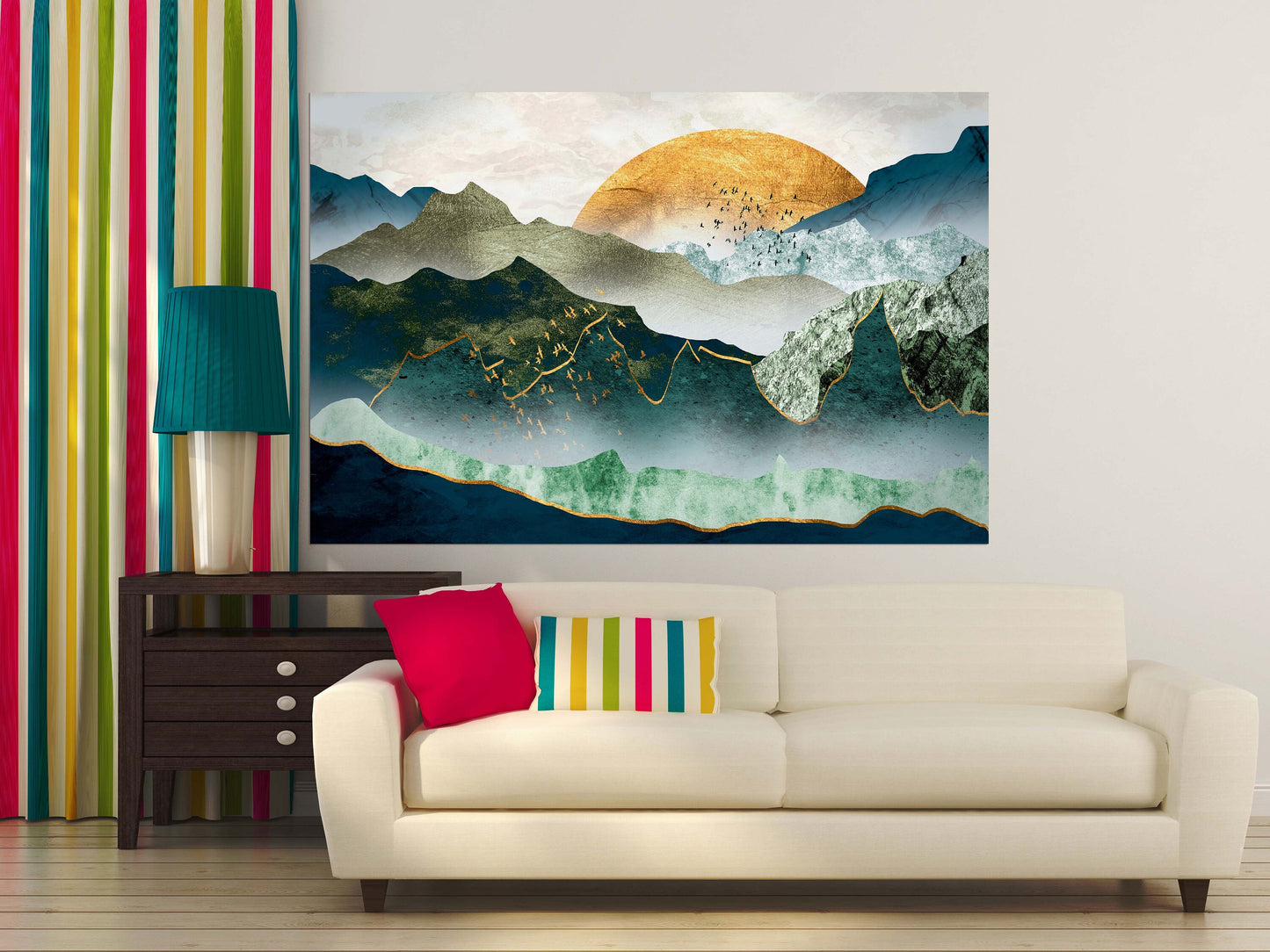 Blue ridge mountains Abstract wall art paintings on canvas Nature wall art Japanese art canvas Mountains wall art Smoky mountains gift