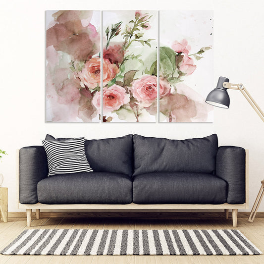 Wall art boho flowers, Botanical paintings, Flowers wall art paintings on canvas,  bouquet of flowers wall art, boho flowers print