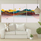 Mountain line art wall print Modern abstract art Abstract art print Multi panel canvas room wall decor Abstract wall art Abstract painting