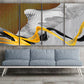 Grau-Gold-Kunst, abstrakter Kunstdruck, moderne abstrakte Kunst, mehrteilige Leinwand, abstrakte Wandkunst, abstraktes Gemälde, extragroße Wandkunst