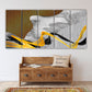Grau-Gold-Kunst, abstrakter Kunstdruck, moderne abstrakte Kunst, mehrteilige Leinwand, abstrakte Wandkunst, abstraktes Gemälde, extragroße Wandkunst