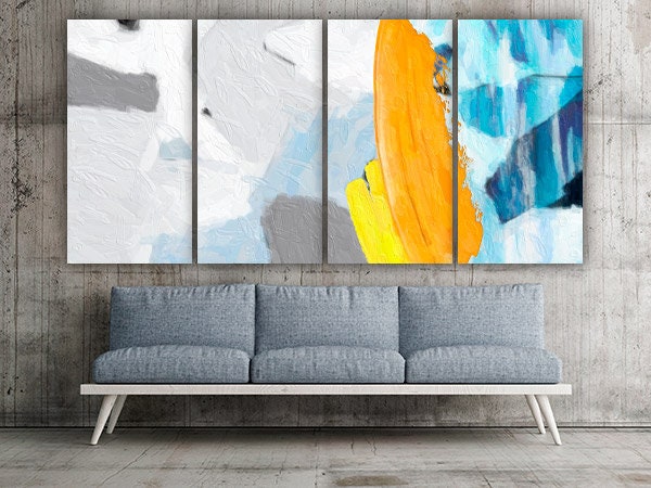 Pour painting Modern abstract art Multi panel canvas room wall decor Abstract wall art Abstract painting Extra large wall art