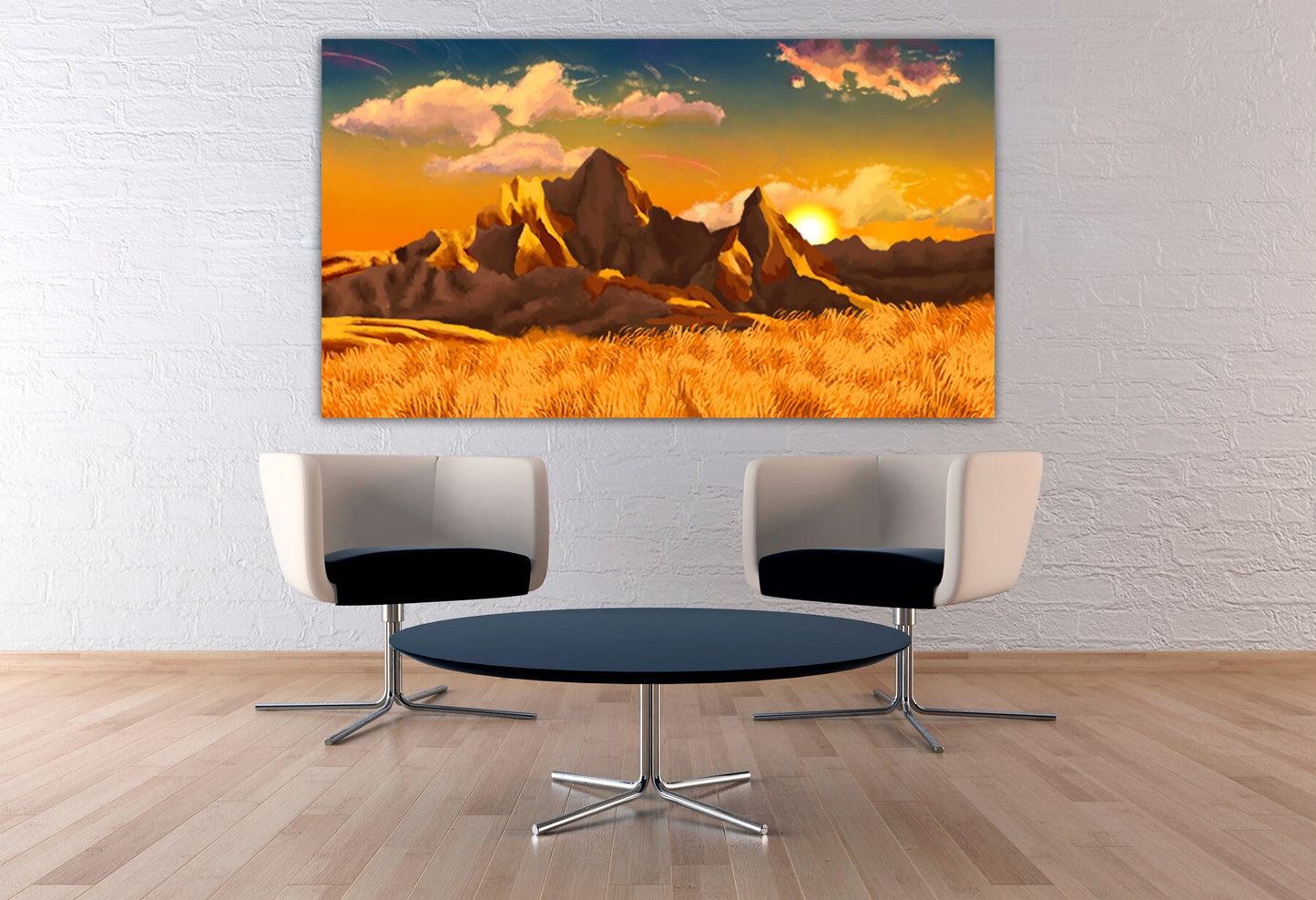 Mountains wall art Landscape painting on canvas Nature prints home bedroom wall decor extra large multi panel canvas painting