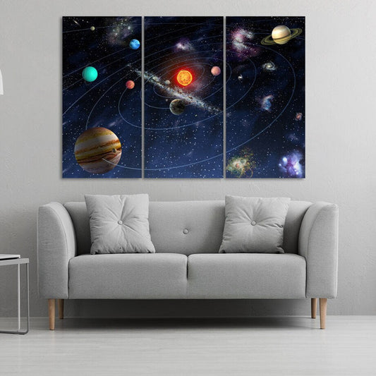 Space home wall canvas painting Planets posters Сosmos multi panel wall art paintings on canvas outer bedroom wall decor fantasy art