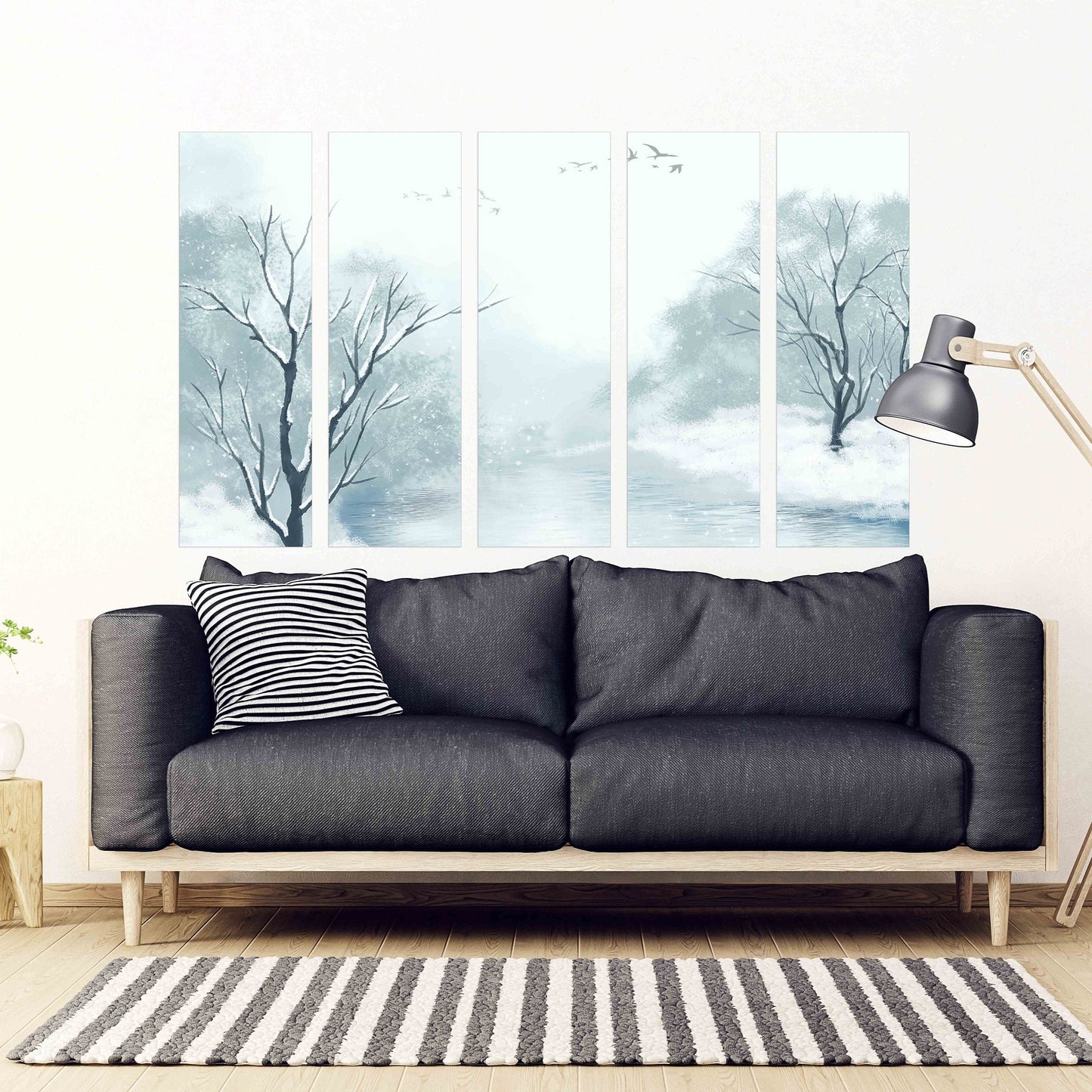 Winter wonderland Wake forest Modern abstract Canvas painting Original wall art print on canvas unique gift Wall decor