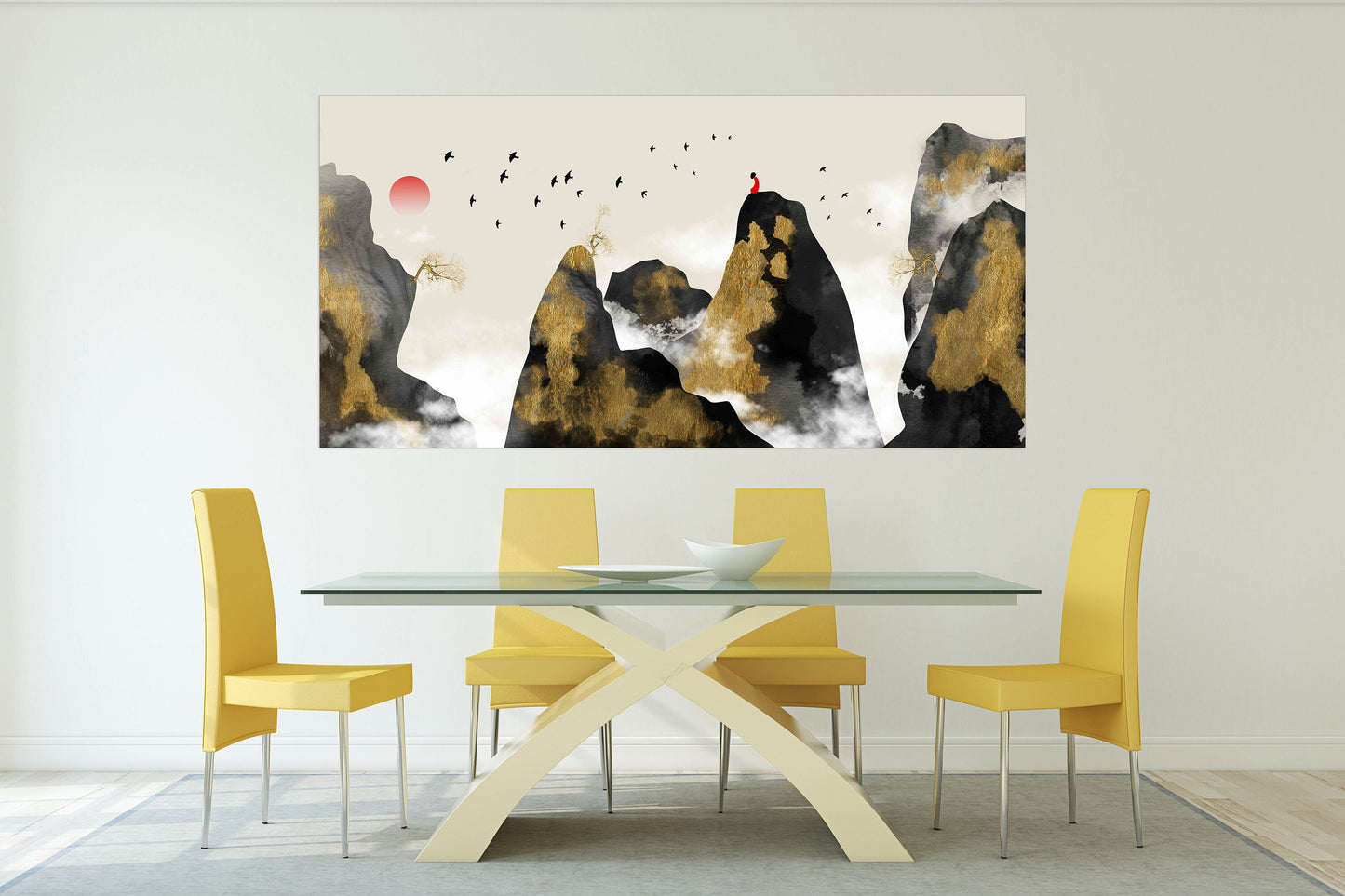 Framed wall art mountains Rocks and mountains 3 panel canvas Wall decor outdoors Mountains wall art Canvas painting