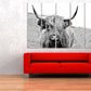 Cattle wall art Rustic canvas print highland cow print scottish cow art farmhouse wall decor animals canvas painting black and white art