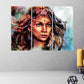 Indian canvas art Indian woman art multi panel extra large canvas art painting Native Indian Poster framed art print