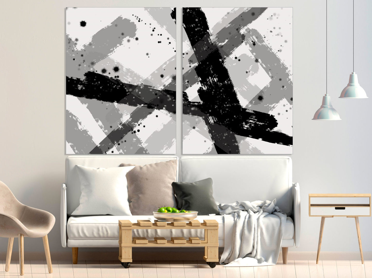 Large abstract wall art Multi panel canvas wall art sets for bedroom Trendy room decor Modern abstract art print framed canvas painting