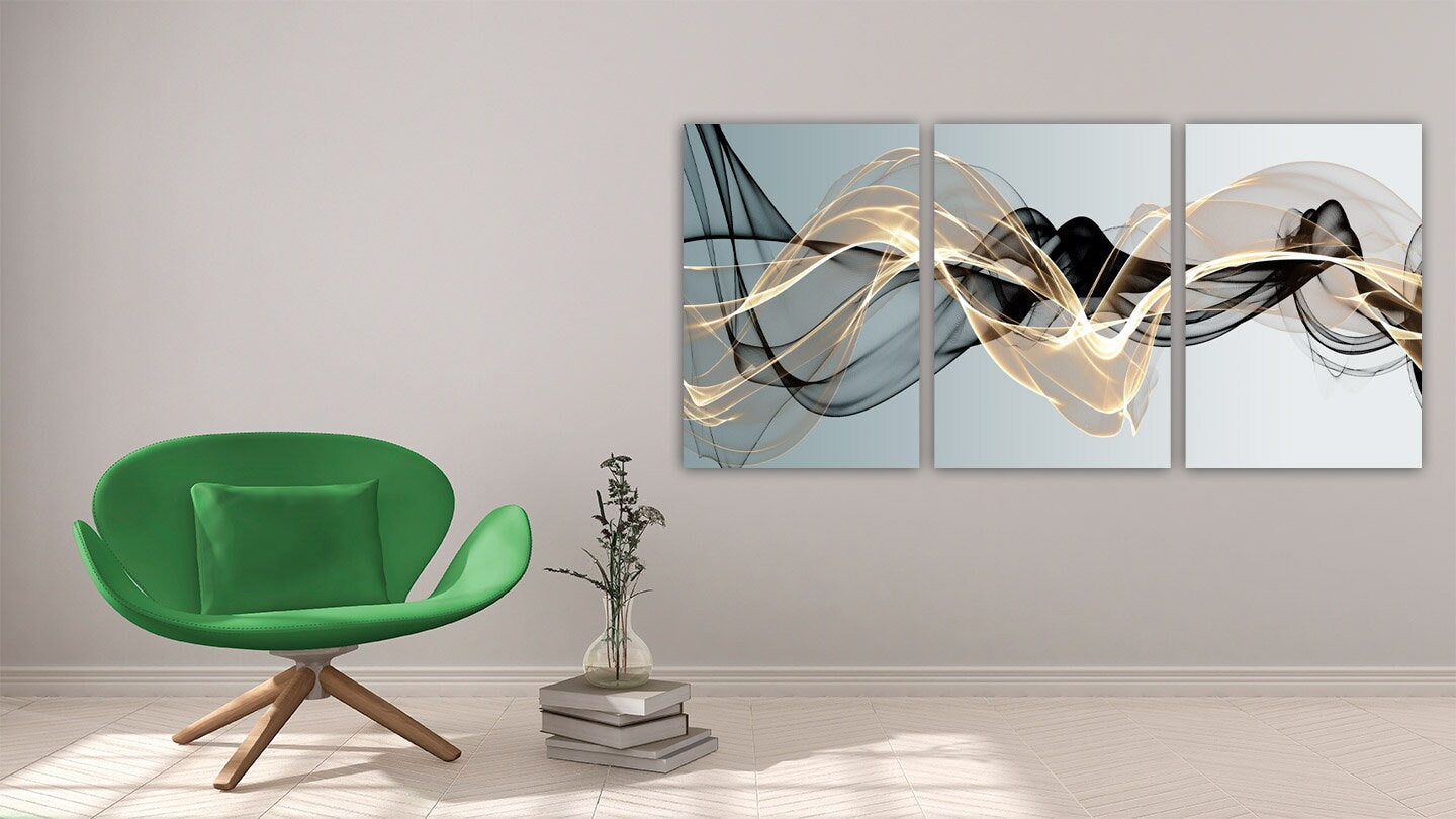 Modern abstract art Black and white art Multi panel canvas room wall decor Abstract wall art Abstract painting Extra large wall art