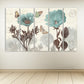 Botanical print canvas set Boho wall art Flowers painting wide Bathroom wall decor housewarming gift