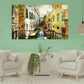 Venetian streets painting, vintage wall art paintings on canvas, city street art canvas print, bathroom wall decor, living room wall art
