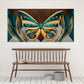 Butterfly wall decor prints, feather wall art, long large wall art oversized horizontal canvas painting