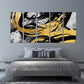 Oversized yellow and black wall art, abstract wall art, , blue and gold wall art, abstract painting extra large canvas wall art