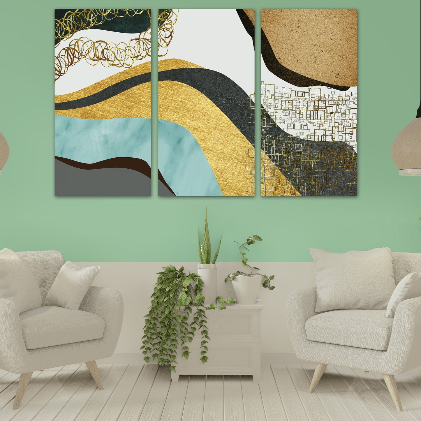 Abstract painting modern  extra large canvas wall art, abstract multi panel canvas