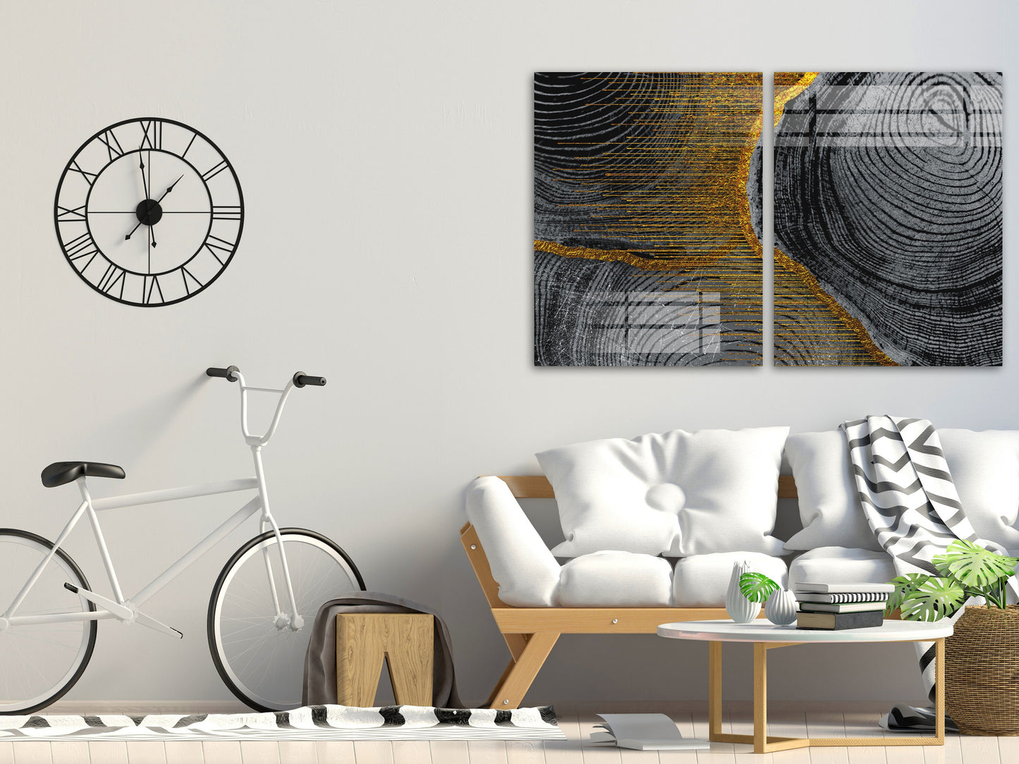 Abstract gold and black wall art, modern canvas paintings, oversize wall art for bedroom, living room, kitchen, office